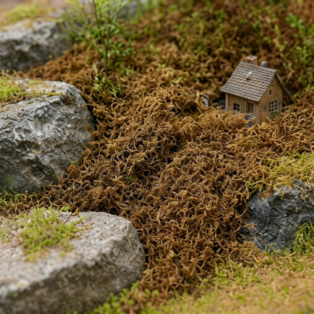 Sphagnum Moss Dry - 鉢植え、盆栽、水槽、庭の景観、DIY、家の壁の装飾に使える人工苔。自然な風合いの造花苔オーナメント。